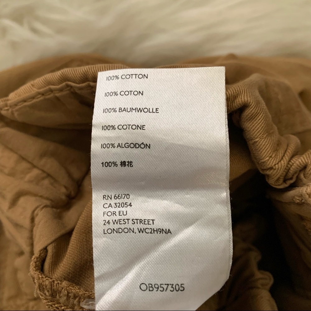 Free People Tan/Brown Crop Elastic Waist Front Buttons Cotton Joggers Si… - Picture 5 of 9